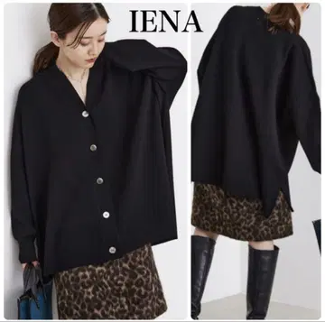 IENA (이에나) 슈퍼 파인 스무스 판초 가디건 블랙