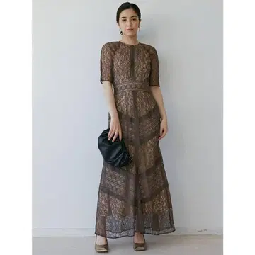 LADY 숄더 개더 레이스 맥시 원피스 S 사이즈
