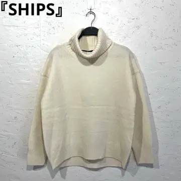 택 포함 미사용 새상품 [ SHIPS ] 울 캐시미어 터틀넥 풀오버 F
