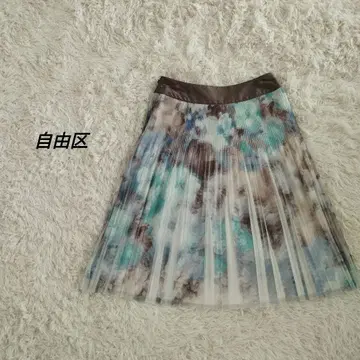 자유구 플리츠 스커트 36 꽃무늬