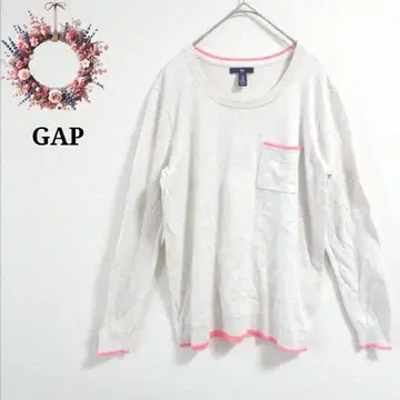 GAP 갭 라인 포함 얇은 소재 니트 리브 스웨터 봄/가을 면100% M