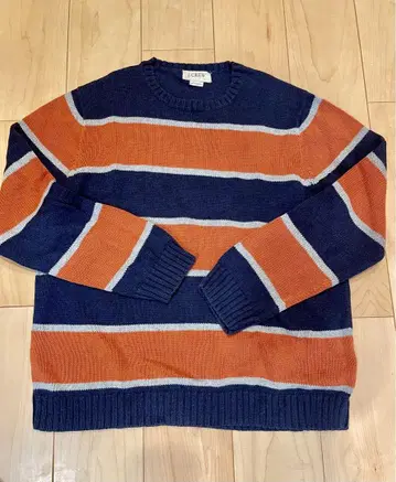 J.Crew 크루넥 스웨터 L 네이비/오렌지