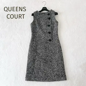새상품급 QUEENS COURT 트위드 원피스 블랙 사이즈 2
