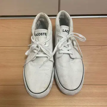 LACOSTE 화이트 하이컷 스니커즈