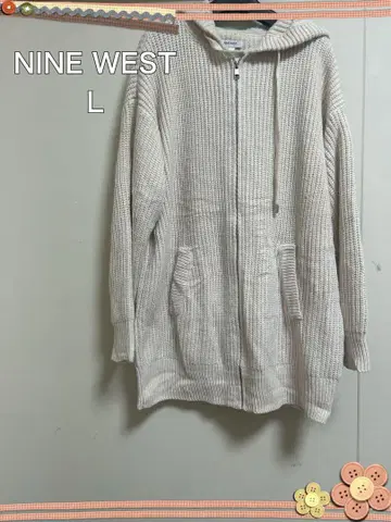NINE WEST 후드 부착 니트 스웨터 [ L ] 아이보리
