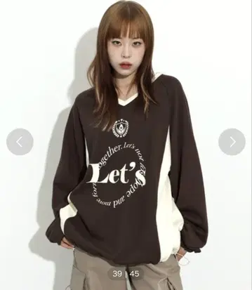 [ FOLLOWIN ] Y2K 틴 코어 레터링 V넥 후드 맨투맨