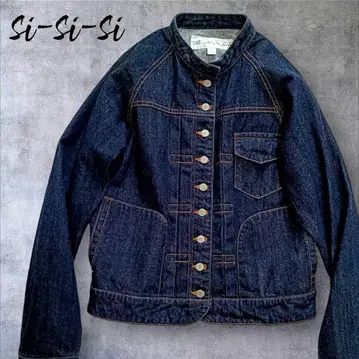 si-si-si 스 데님 자켓 밴드 카라 스탠드 카라