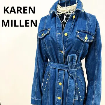 KAREN MILLEN 영국 왕실 브랜드 데님 스터드 Y2K 벨트