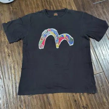 Evisu 블랙 T셔츠 L사이즈 그래픽 프린트