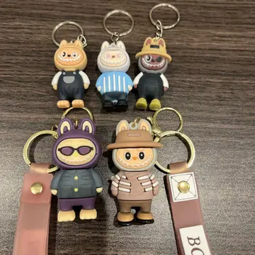 해외 인기 러브브 컬러풀 아크릴 키링 5개 세트 동물 캐릭터