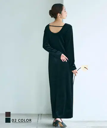 Basement online 백산 벨로아 맥시 원피스 F 사이즈 블랙