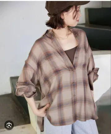 SLOBE IENA 체크 루즈 셔츠