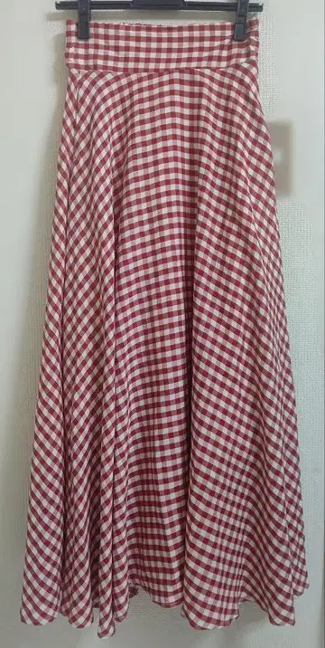 JENNE 깅엄 체크 롱 스커트