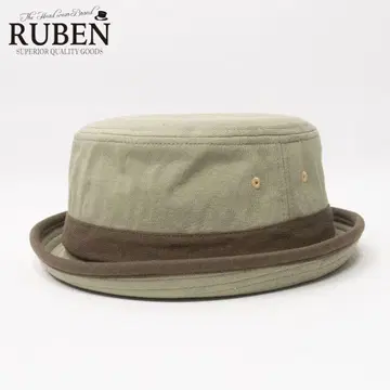 새상품 RUBEN 맨투맨 포크파이 햇 라이트 카키 FREE SIZE