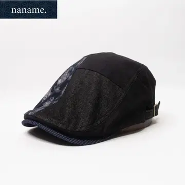 새상품 naname. 데님 x 구루메가스리 패치워크 헌팅 블랙