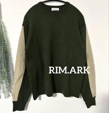 RIMARK 리무아크 바이컬러 슬리브 니트탑 울 혼방