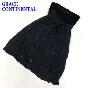 그레이스 콘티넨탈 베어탑 원피스 블랙 폴리에스테르 36 C2840