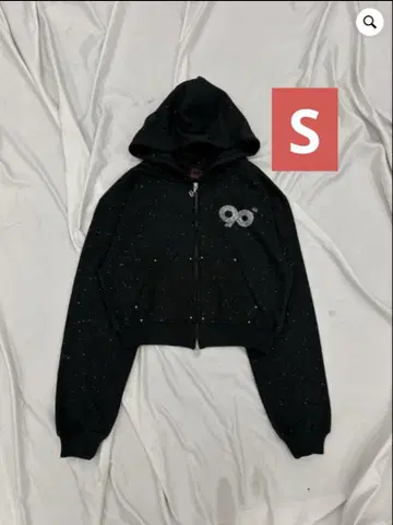 90 Logo Glitter Zip Hoodie S