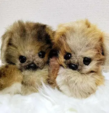 레트로 봉제 인형 요시토쿠 강아지 봉제 인형 2마리 새상품급!
