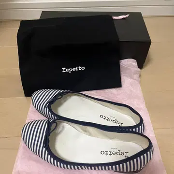 Repetto 스트라이프 플랫슈즈 수납 봉투 포함
