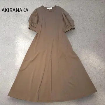 미사용 AKIRANAKA 코튼 롱 원피스 하프 슬리브 L 사이즈