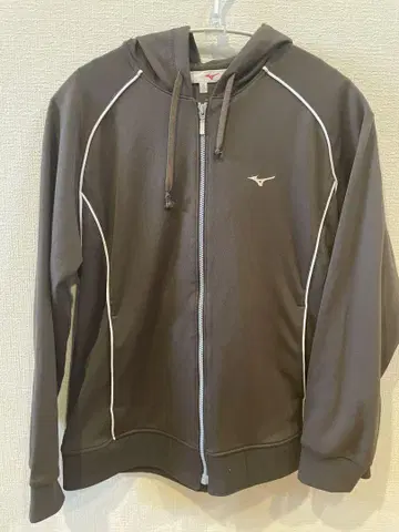 Mizuno 브라운 풀 집업 후드티 여성용 O 사이즈