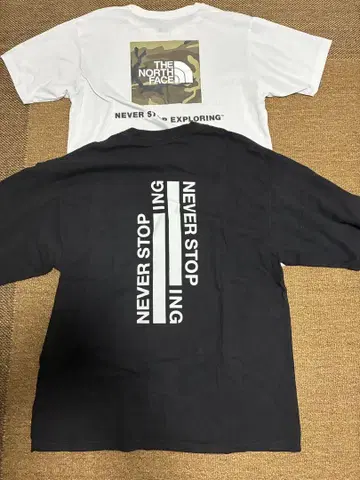 THE NORTH FACE 티셔츠 2장 세트 XL 블랙, 화이트