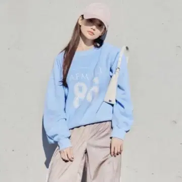 새상품 SNIDEL 넘버 로고 맨투맨 블루칼라