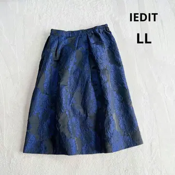[ 이디트 ] 롱 플레어 스커트 (LL) 꽃무늬 자수 종아리 기장 깔끔한