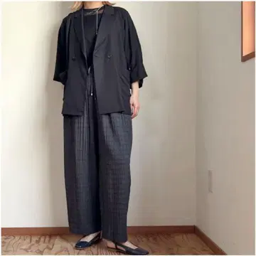 CHIGNON 와이드 팬츠 체크 시뇽 바지 현행 캐주얼 팬츠