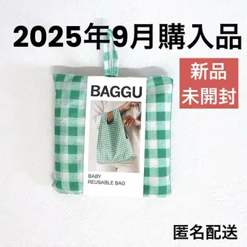 새상품 BAGGU BABY 깅엄 체크 그린 에코백