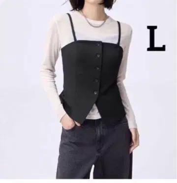 미사용 새상품 GU 프론트 버튼 뷔스티에 L 베스트