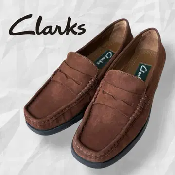 새상품급 Clarks 클락스 브라운 로퍼 가죽 신발 스웨이드