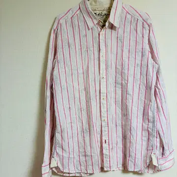 [ 오샤레 ] BALL 스트라이프 긴팔 셔츠 핑크 L 사이즈