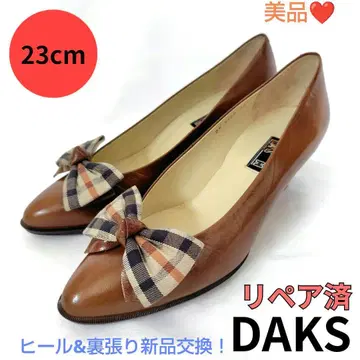새상품급 DAKS [닥스] 리본 탈부착 가능 펌프스 브라운