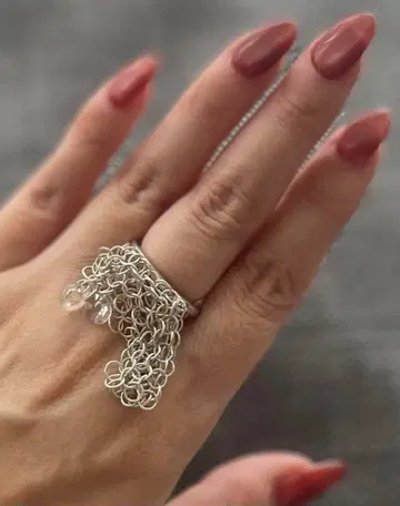 IOSSELLIANI 레어 체인 반지 클리어 스톤 부착 h.p. 8호