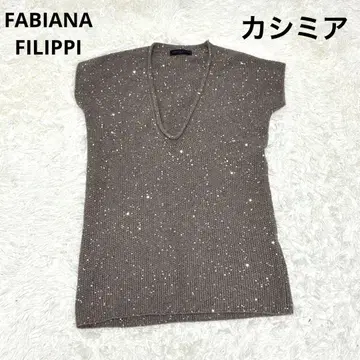 새상품급 FABIANA 파비아나 립 캐시미어 97% 니트 스웨터 베스트