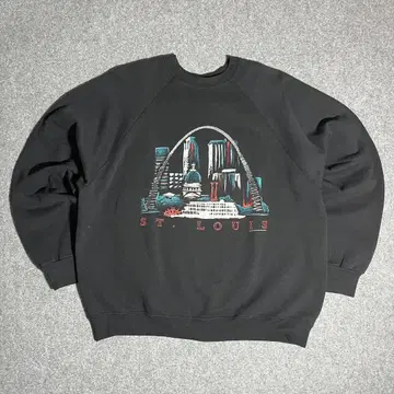 90s USA TULTEX 'ST. LOUIS' 맨투맨 블랙