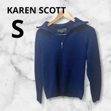 KAREN SCOTT 네이비 하프 지퍼 니트