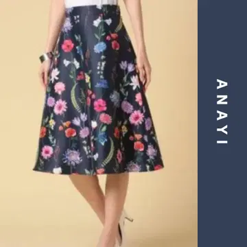 고품질 ANAYI 아나이 보타니컬 프린트 스커트