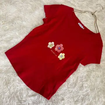 MAX&Co. T셔츠 레드 M 귀여운 꽃 캐주얼 돌려입기