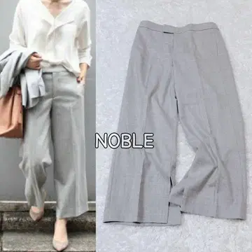 택 포함 새상품 NOBLE 울 사키소니 인 슬릿 팬츠 L 그레이