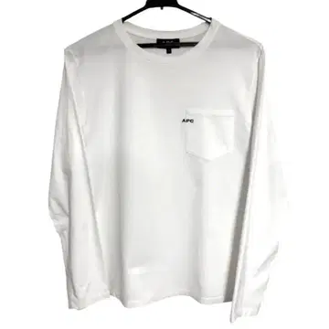 A.P.C 자수 포켓 긴팔 티셔츠 포켓 롱티 화이트 S