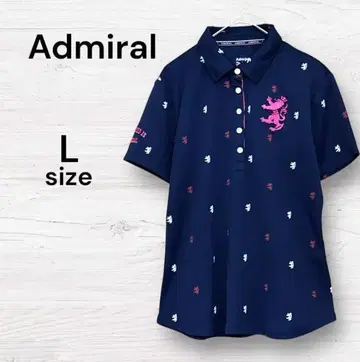 Admiral 어드미럴 새상품급 골프 셔츠 L 네이비 피케 셔츠 반팔