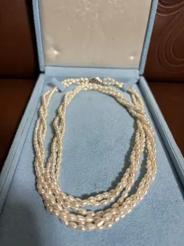 Lavenir 화이트 펄 3연 목걸이