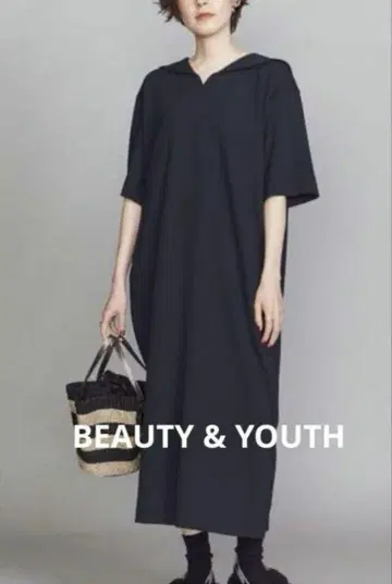 BEAUTY&YOUTH 세일러 카라 숏 슬리브 원피스