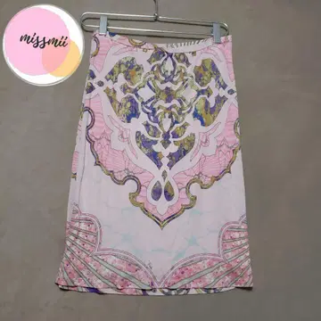 EMILIO PUCCI 에밀리오 푸치 핑크 레이온 타이트 스커트 36