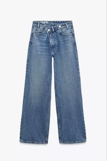 ZARA 와이드 레그 크로스 허리 하이웨스트 청바지