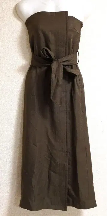 NOBLE 뷔스티에 롱 타이트 스커트 브라운