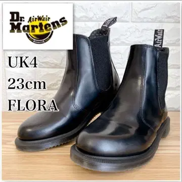 닥터마틴 사이드 고어 부츠 UK4 23cm 블랙 플로라 도트